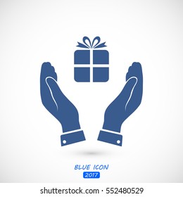 Pictograph of gift icon, vector best flat icon, EPS