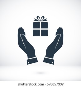 Pictograph of gift icon, vector best flat icon, EPS