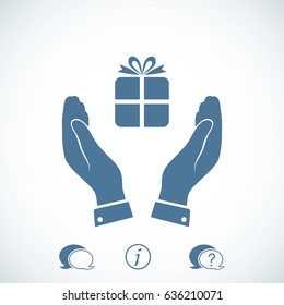 Pictograph of gift icon, vector best flat icon, EPS