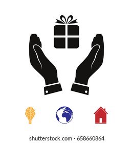 Pictograph of gift icon, vector best flat icon, EPS