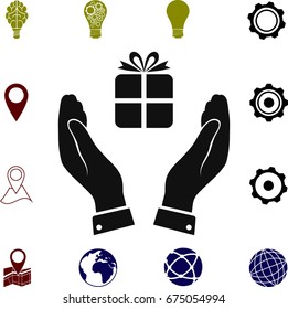 Pictograph of gift icon, vector best flat icon, EPS