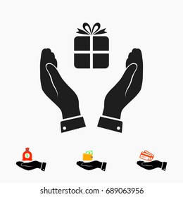 Pictograph of gift icon, vector best flat icon, EPS