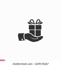 Pictograph of gift icon. Vector  Eps 10 
