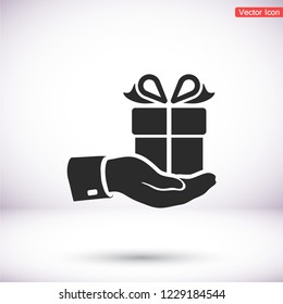 Pictograph of gift icon. Vector  Eps 10 