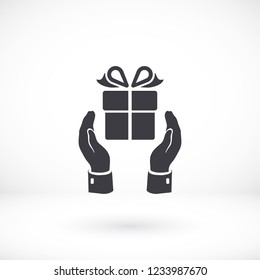 Pictograph of gift icon. Vector  Eps 10 