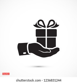 Pictograph of gift icon. Vector  Eps 10 