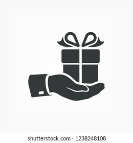 Pictograph of gift icon. Vector  Eps 10 