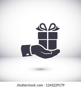Pictograph of gift icon. Vector  Eps 10 