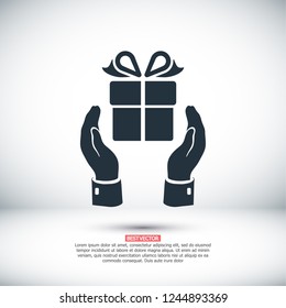 Pictograph of gift icon. Vector  Eps 10 