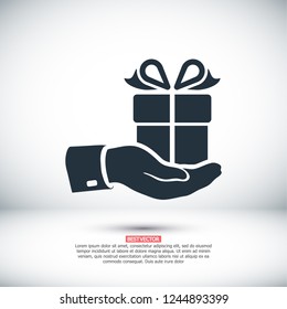 Pictograph of gift icon. Vector  Eps 10 