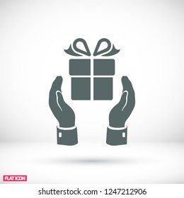 Pictograph of gift icon. Vector  Eps 10 