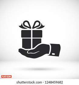 Pictograph of gift icon. Vector  Eps 10 