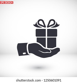 Pictograph of gift icon. Vector  Eps 10 