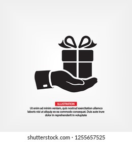 Pictograph of gift icon. Vector  Eps 10 