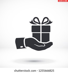 Pictograph of gift icon. Vector  Eps 10 