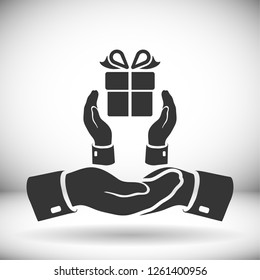 Pictograph of gift icon. Vector  Eps 10 
