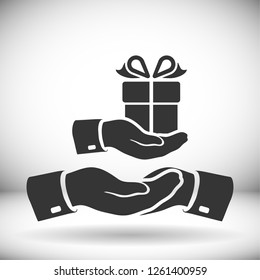 Pictograph of gift icon. Vector  Eps 10 