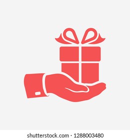 Pictograph of gift icon. Vector  Eps 10 