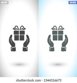 Pictograph of gift icon. Vector  Eps 10 
