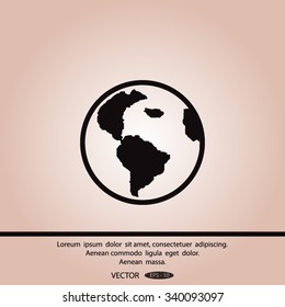 Pictograph of globe icon