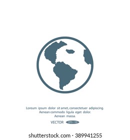 Pictograph of globe icon