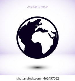 Pictograph of globe icon