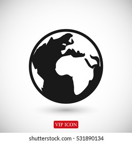 Pictograph of globe icon, vector best flat icon, EPS
