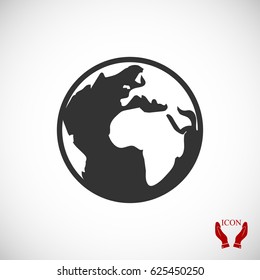 Pictograph of globe icon, vector best flat icon, EPS