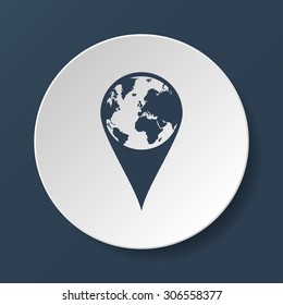 Pictograph of globe. Map pointer. Illustration vector EPS 10