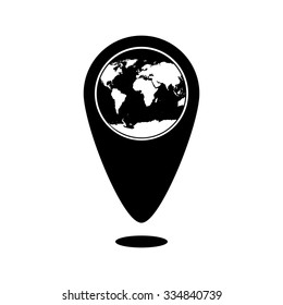 Pictograph of globe. Map pointer. Illustration vector EPS 10