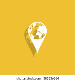 Pictograph of globe. Map pointer. Illustration vector EPS 10