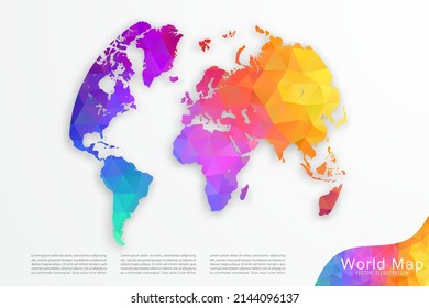 Pictograph of globe Map - World Map International vector template with polygon style and gradient colorful isolated on white background for website, design, infographic - Vector illustration eps 10