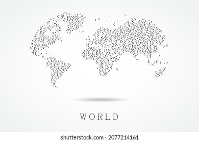 Pictograph of globe Map - World map vector template with Black grid on white background  for education, infographic, design, website, banner - Vector illustration eps 10