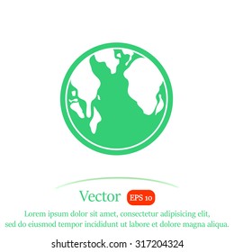 Pictograph of globe vector icon.