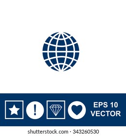 Pictograph of globe vector icon.