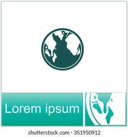 Pictograph of globe vector icon.