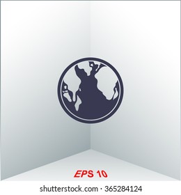 Pictograph of globe vector icon.