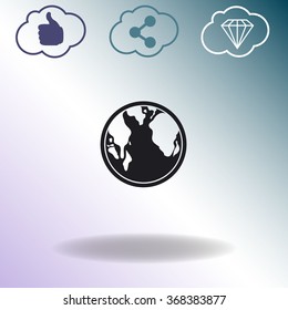 Pictograph of globe vector icon.