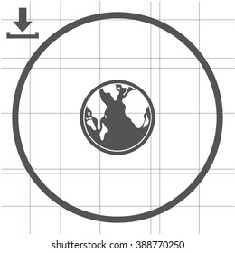Pictograph of globe vector icon.