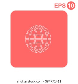 Pictograph of globe vector icon.