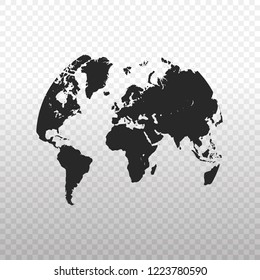 Pictograph of globe, world map vector or earth icon. Flat simple on transparent background - Vector Illustration eps 10 