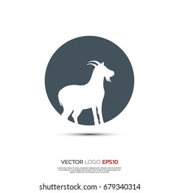 Pictograph of goat for icon, logo and identity designs