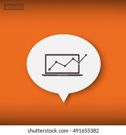 Pictograph of graph on notebook  Vector concept illustration for design.