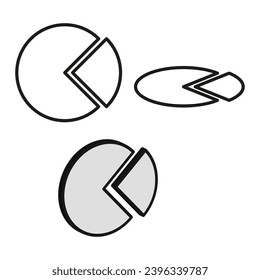 Pictograph of graph. Pie chart icon. Vector illustration. EPS 10.