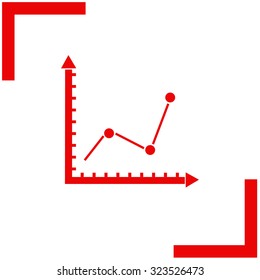 Pictograph of graph vector icon.