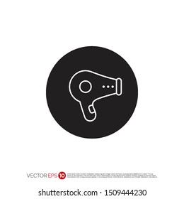 Pictograph of hair dryer for template logo, icon, and identity vector designs.
