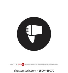 Pictograph of hair dryer for template logo, icon, and identity vector designs.
