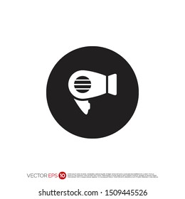 Pictograph of hair dryer for template logo, icon, and identity vector designs.
