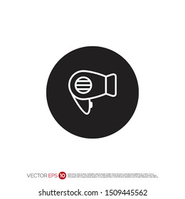 Pictograph of hair dryer for template logo, icon, and identity vector designs.
