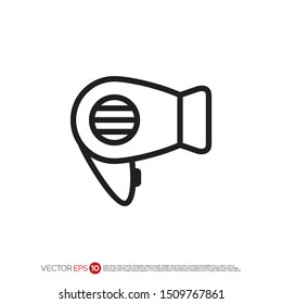 Pictograph of hair dryer for template logo, icon, and identity vector designs.
